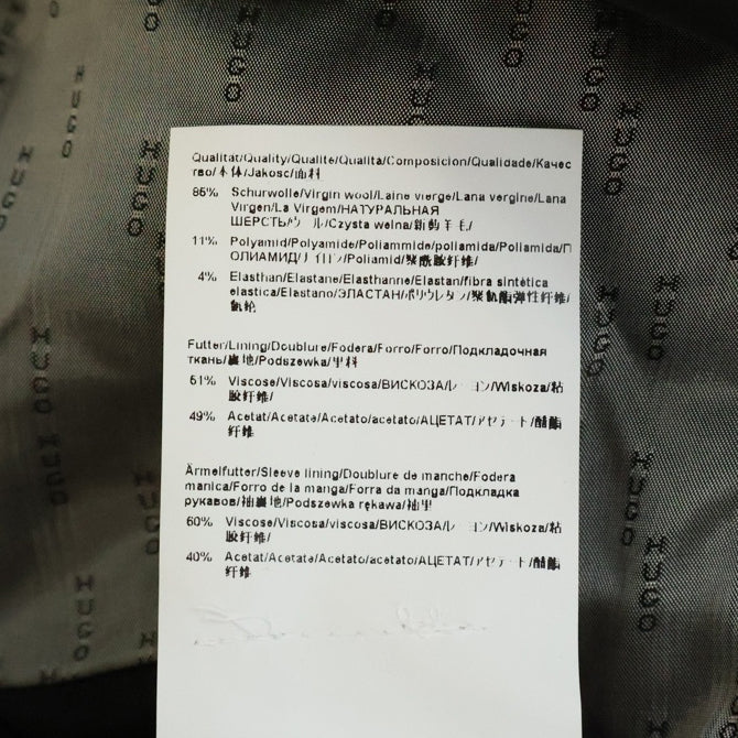 HUGO BOSS(ヒューゴボス) スーツセットアップ ウール 2B テーラードジャケット ノータック スラックスパンツ ブラック 10175609