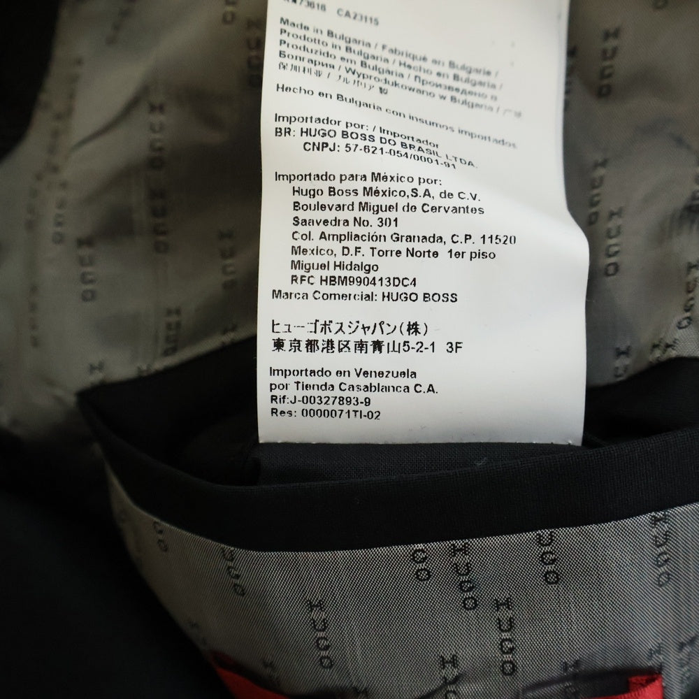 HUGO BOSS(ヒューゴボス) スーツセットアップ ウール 2B テーラードジャケット ノータック スラックスパンツ ブラック 10175609