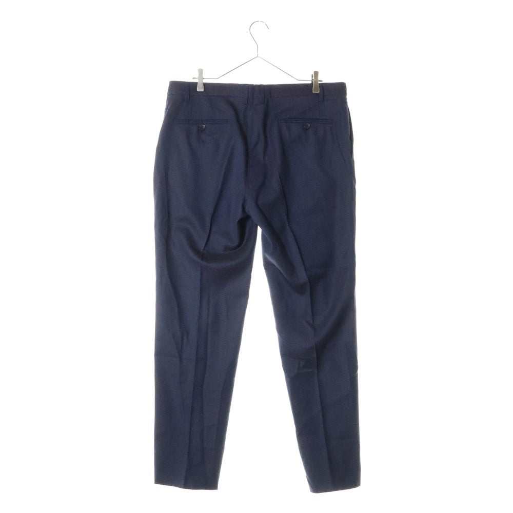 ETRO(エトロ) 3ピース セットアップスーツ ストライプ 総柄 異素材 切り替え ウール 2Bテーラードジャケット ベスト ノータック スラックスパンツ ネイビー 192-1A300-0113