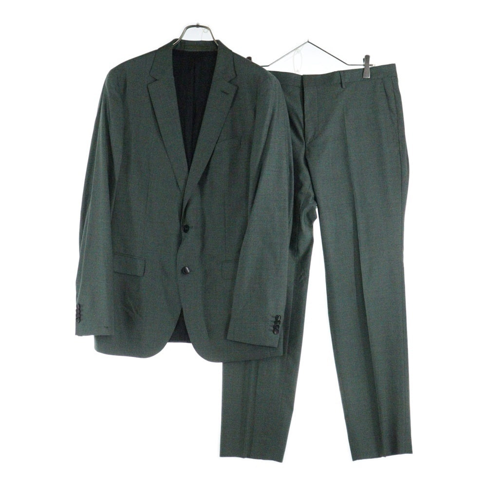 GUABELLO(グアベロ) ×HUGO BOSS ヒューゴ ボス セットアップスーツ ウール 2B テーラードジャケット ノータック スラックスパンツ グリーン 10206004