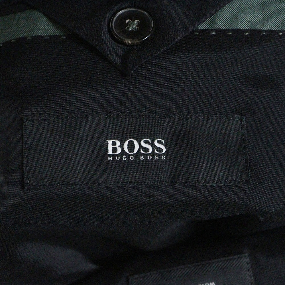GUABELLO(グアベロ) ×HUGO BOSS ヒューゴ ボス セットアップスーツ ウール 2B テーラードジャケット ノータック スラックスパンツ グリーン 10206004