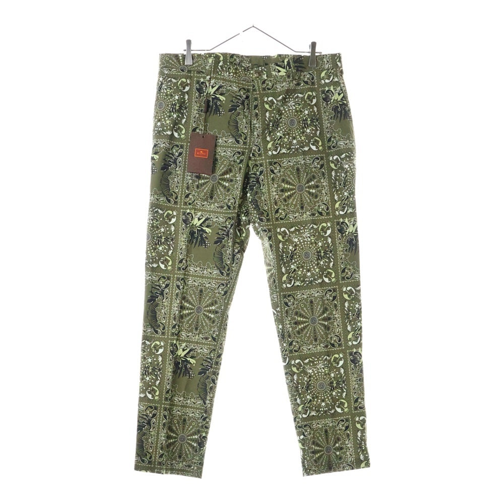 ETRO(エトロ) セットアップスーツ カメレオン ペイズリー総柄 2B テーラードジャケット ノータック スラックスパンツ カーキ/グリーン 1J820