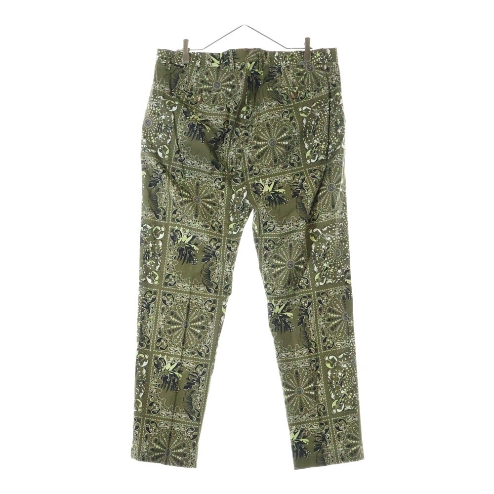 ETRO(エトロ) セットアップスーツ カメレオン ペイズリー総柄 2B テーラードジャケット ノータック スラックスパンツ カーキ/グリーン 1J820