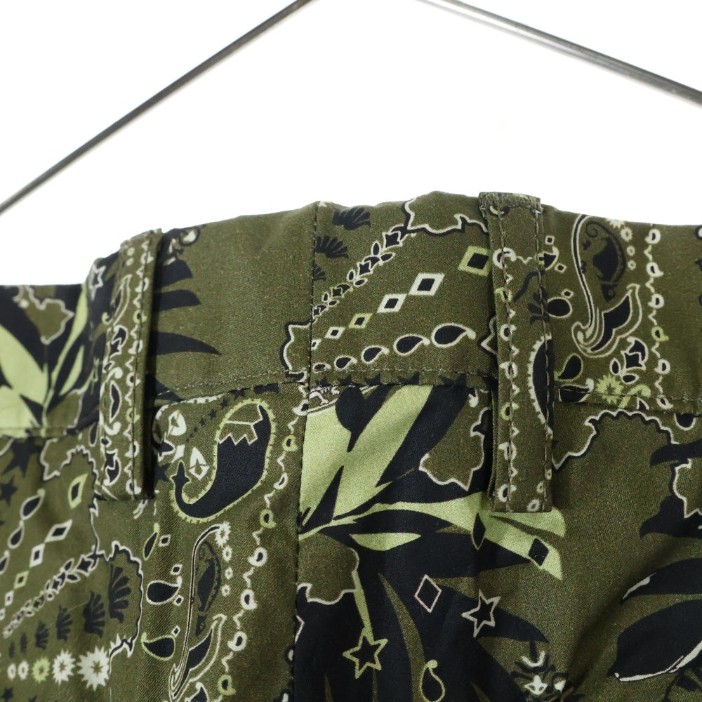 ETRO(エトロ) セットアップスーツ カメレオン ペイズリー総柄 2B テーラードジャケット ノータック スラックスパンツ カーキ/グリーン 1J820