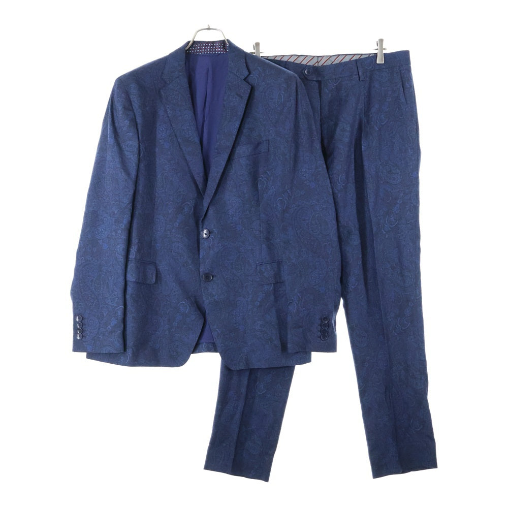 ETRO(エトロ) 20SS セットアップスーツ ペイズリー総柄 ウール 2B テーラードジャケット ノータック スラックスパンツ ネイビー 201-10835-4001