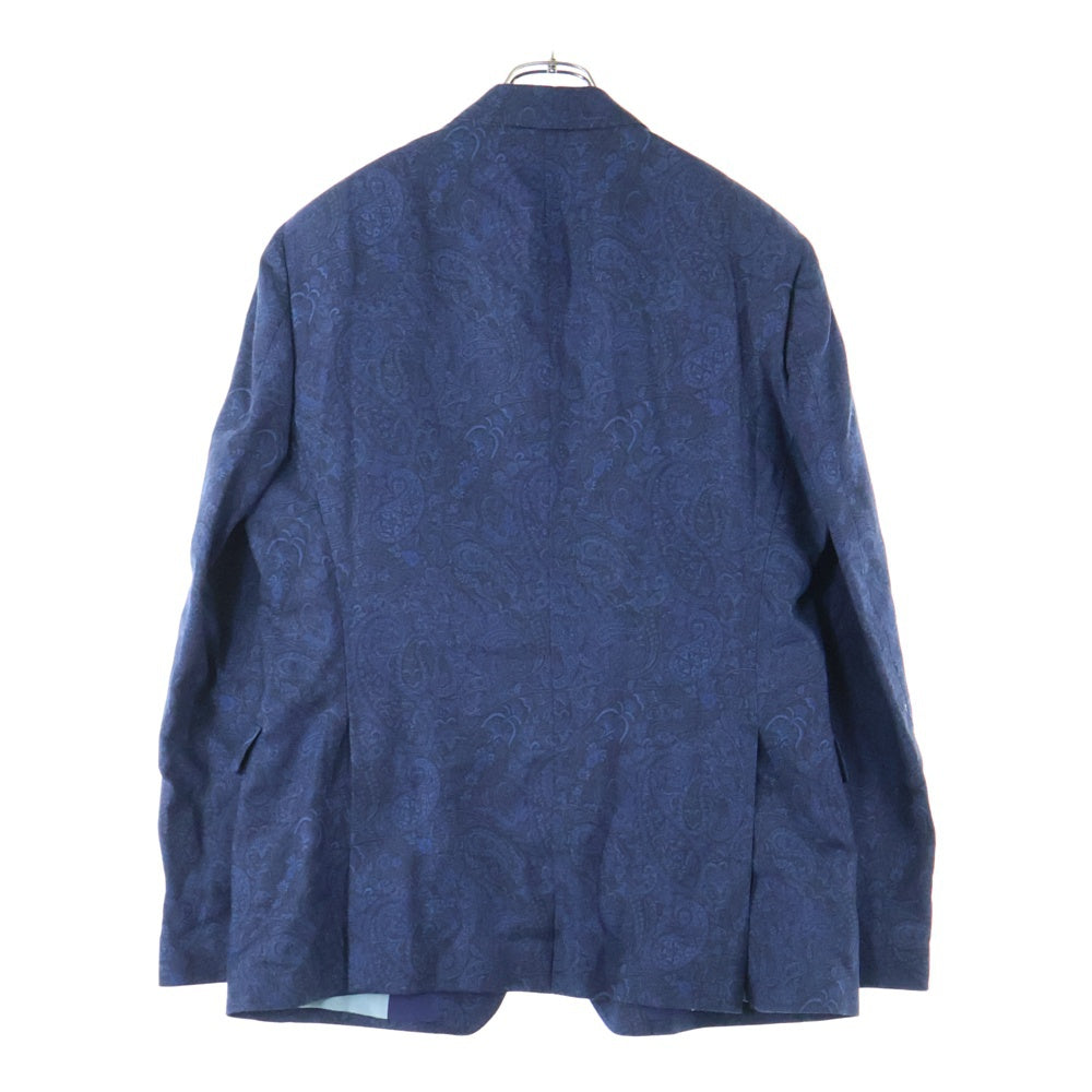 ETRO(エトロ) 20SS セットアップスーツ ペイズリー総柄 ウール 2B テーラードジャケット ノータック スラックスパンツ ネイビー 201-10835-4001