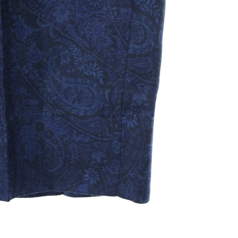 ETRO(エトロ) 20SS セットアップスーツ ペイズリー総柄 ウール 2B テーラードジャケット ノータック スラックスパンツ ネイビー 201-10835-4001