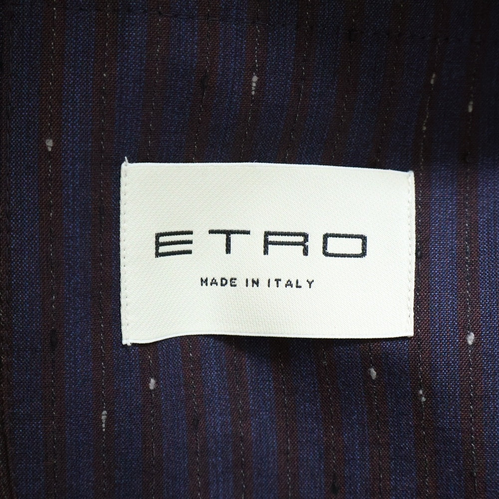 ETRO(エトロ) 19SS セットアップスーツ ストライプ総柄 ウール 4B ダブルブレスト ピークドラペル テーラードジャケット 1タックスラックスパンツ 191-1A100-1140