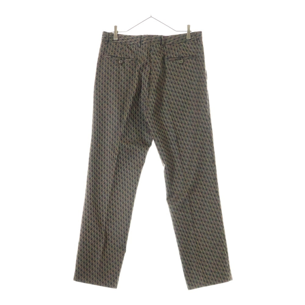 GUCCI(グッチ) スーツ 総柄 テーラードジャケット スラックスパンツ セットアップ ブラウン×ベージュ ウール 50 742U19