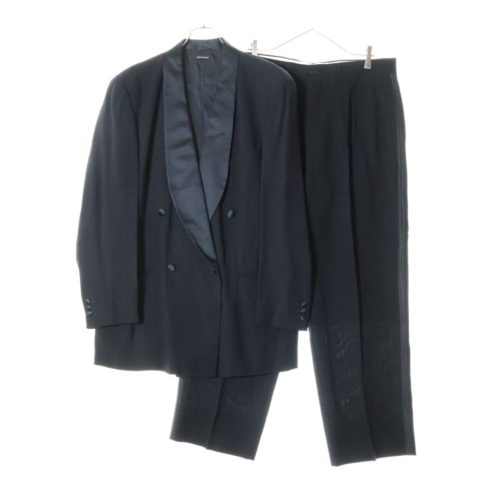 GIORGIO ARMANI(ジョルジオアルマーニ) セットアップ タキシードスーツ ウールショールカラー ダブルブレスト 2B テーラード スモーキングジャケット 2タック サイドライン スラックスパンツ 721920