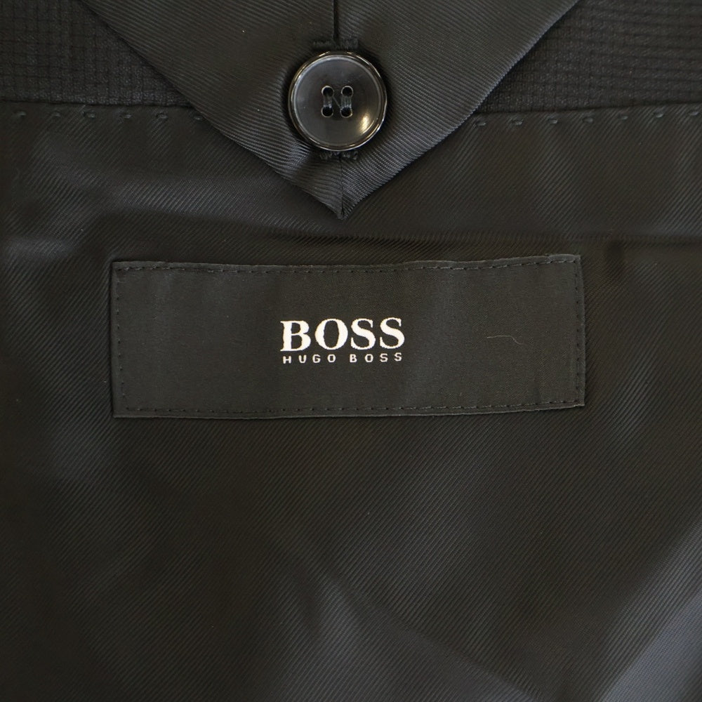 BOSS(ボス) セットアップスーツ タキシード シルク ウール ショールカラー スモーキング テーラードジャケット サイドライン ノータック スラックスパンツ 10194620