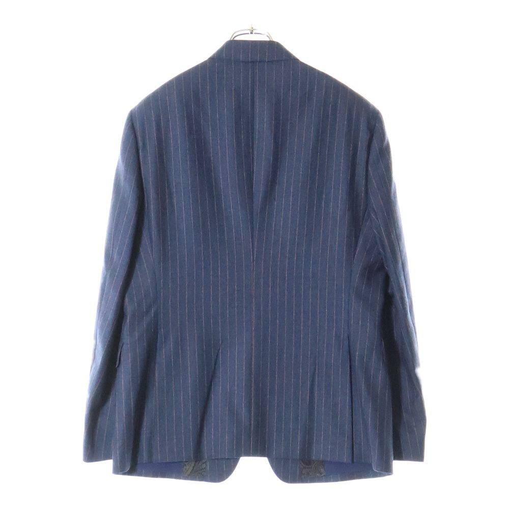 ETRO(エトロ) 20AW セットアップスーツ ストライプ総柄 カシミヤ混 ウール 2B テーラードジャケット ノータック スラックスパンツ ネイビー/レッド 202-1A940-0074