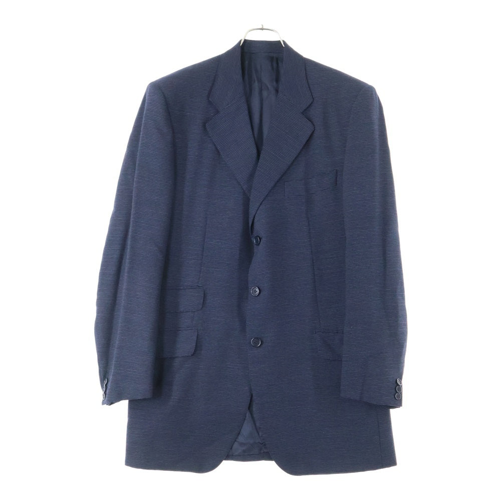 ETRO(エトロ) セットアップスーツ ボーダー総柄 ウール 3B テーラードジャケット 2タック スラックスパンツ ネイビー