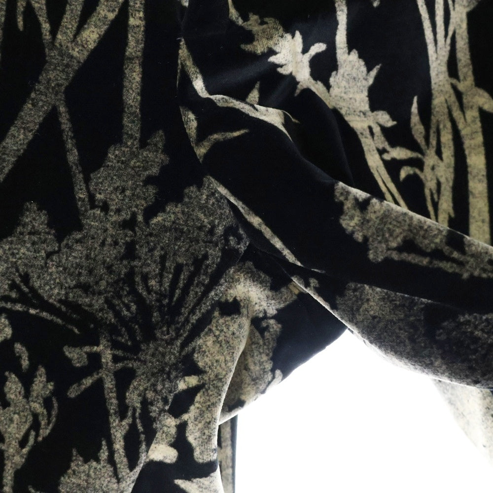 ETRO(エトロ) 19AW 彼岸花 フラワー総柄 ベルベット ベロア スラックスパンツ トラウザーズ ブラック 192-1P410-5494