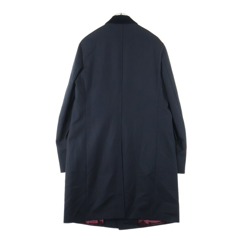 GUCCI(グッチ) ベロア切り替え ウール 比翼ボタン チェスター ロングコート ブラック 347331