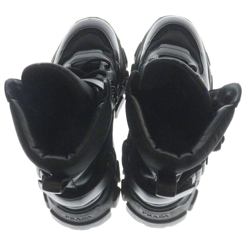 PRADA(プラダ) レースアップ ブーツ ブラック レザー×ナイロン 36