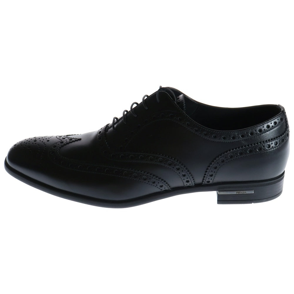 PRADA(プラダ) ウィングチップ レースアップ レザー ビジネス ドレスシューズ ブラック 2EC121