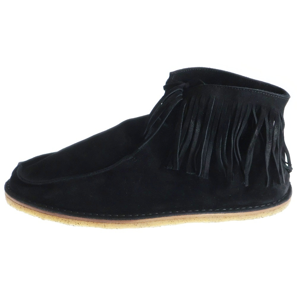 SAINT LAURENT PARIS(サンローランパリ) フリンジデザイン スウェードレザー クレープソール デザートシューズ ブーツ ブラック 534009