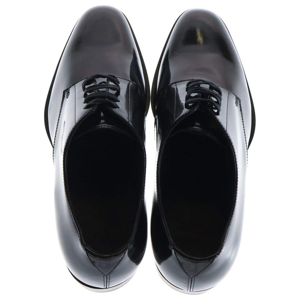 SAINT LAURENT PARIS(サンローランパリ) エディ期 パテントレザー プレーントゥ レースアップ ビジネス ドレスシューズ ブラック 504218