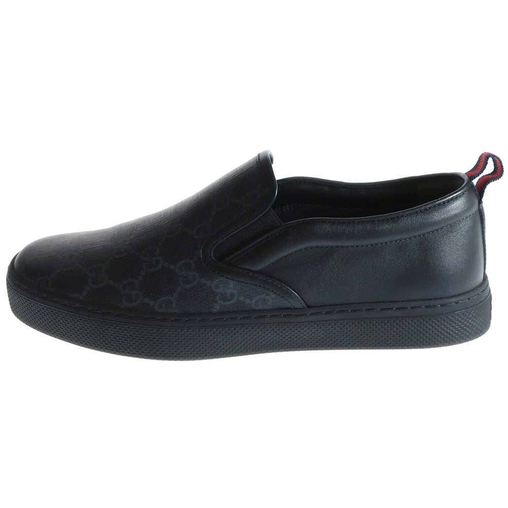 GUCCI(グッチ) GGスプリーム PVC レザー ローカットシューズ スリッポン スニーカー ブラック 407362