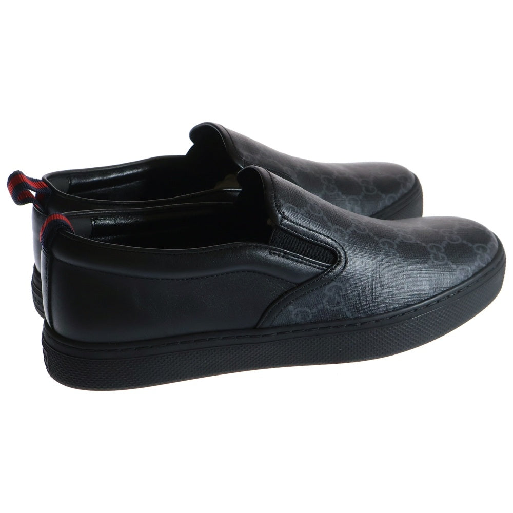 GUCCI(グッチ) GGスプリーム PVC レザー ローカットシューズ スリッポン スニーカー ブラック 407362