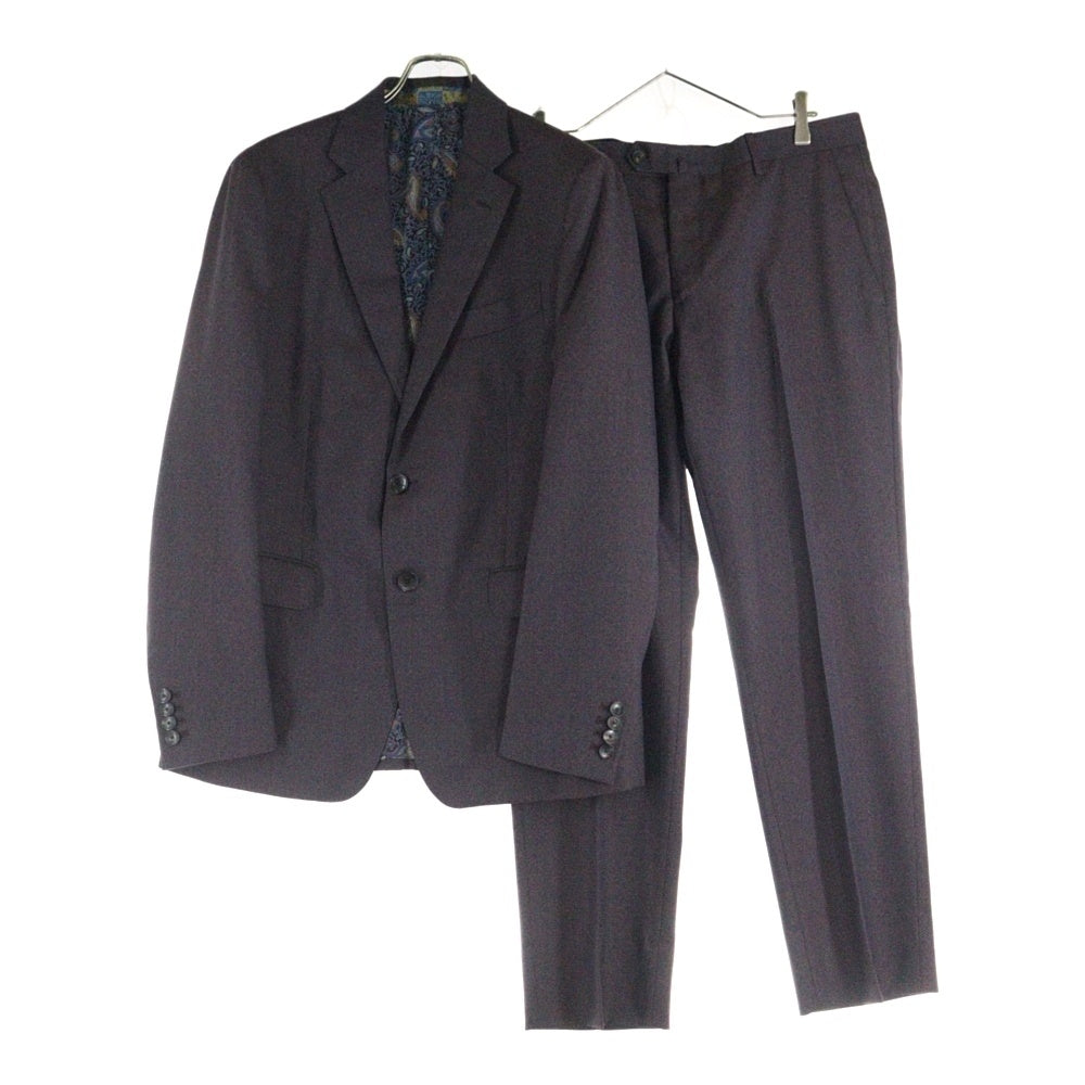 ETRO(エトロ) 18AW セットアップスーツ 裏地 ペイズリー総柄 ウール 2B テーラードジャケット ノータックスラックスパンツ バーガンディー 182-1A908-0123