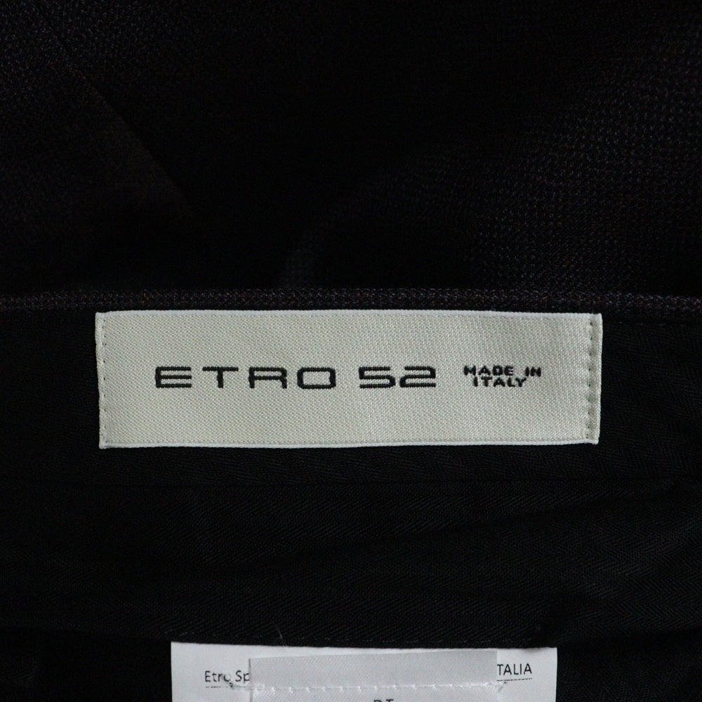 ETRO(エトロ) 18AW セットアップスーツ 裏地 ペイズリー総柄 ウール 2B テーラードジャケット ノータックスラックスパンツ バーガンディー 182-1A908-0123