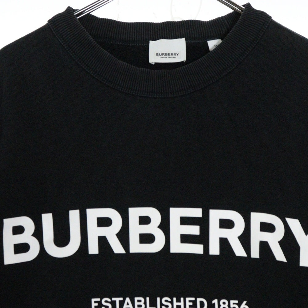 BURBERRY(バーバリー) 19AW HORSEFERRY ホースフェリー ロゴプリント クルーネック プルオーバースウェットトレーナー ブラック 8017228