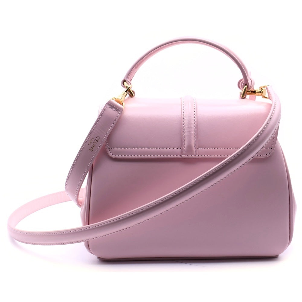 CELINE(セリーヌ) 16セーズ ミニ 2WAYバッグ ハンドバッグ ショルダーバッグ ゴールド金具 ピンク レザー