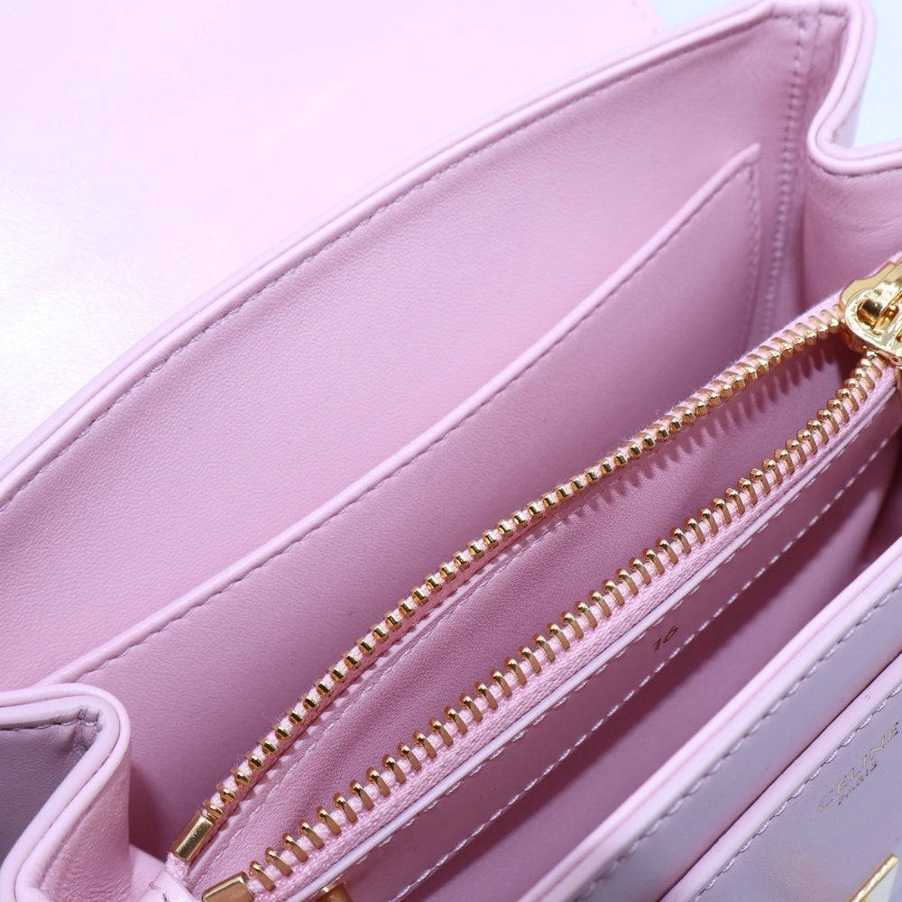 CELINE(セリーヌ) 16セーズ ミニ 2WAYバッグ ハンドバッグ ショルダーバッグ ゴールド金具 ピンク レザー