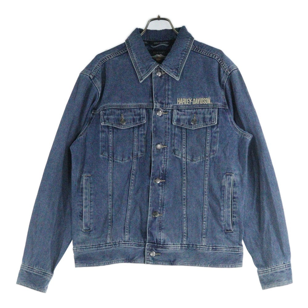 HARLEY DAVIDSON(ハーレーダビッドソン) BAR & SHIELD LOGO DENIM JACKET バー アンド シールド バックロゴ刺繍 デニム トラッカージャケット インディゴ 99040-08VM