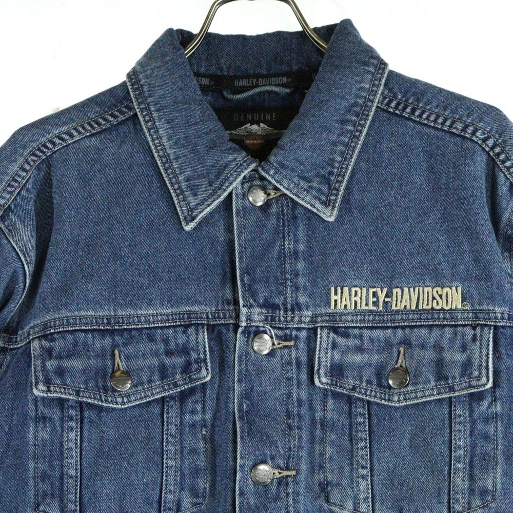 HARLEY DAVIDSON(ハーレーダビッドソン) BAR & SHIELD LOGO DENIM JACKET バー アンド シールド バックロゴ刺繍 デニム トラッカージャケット インディゴ 99040-08VM