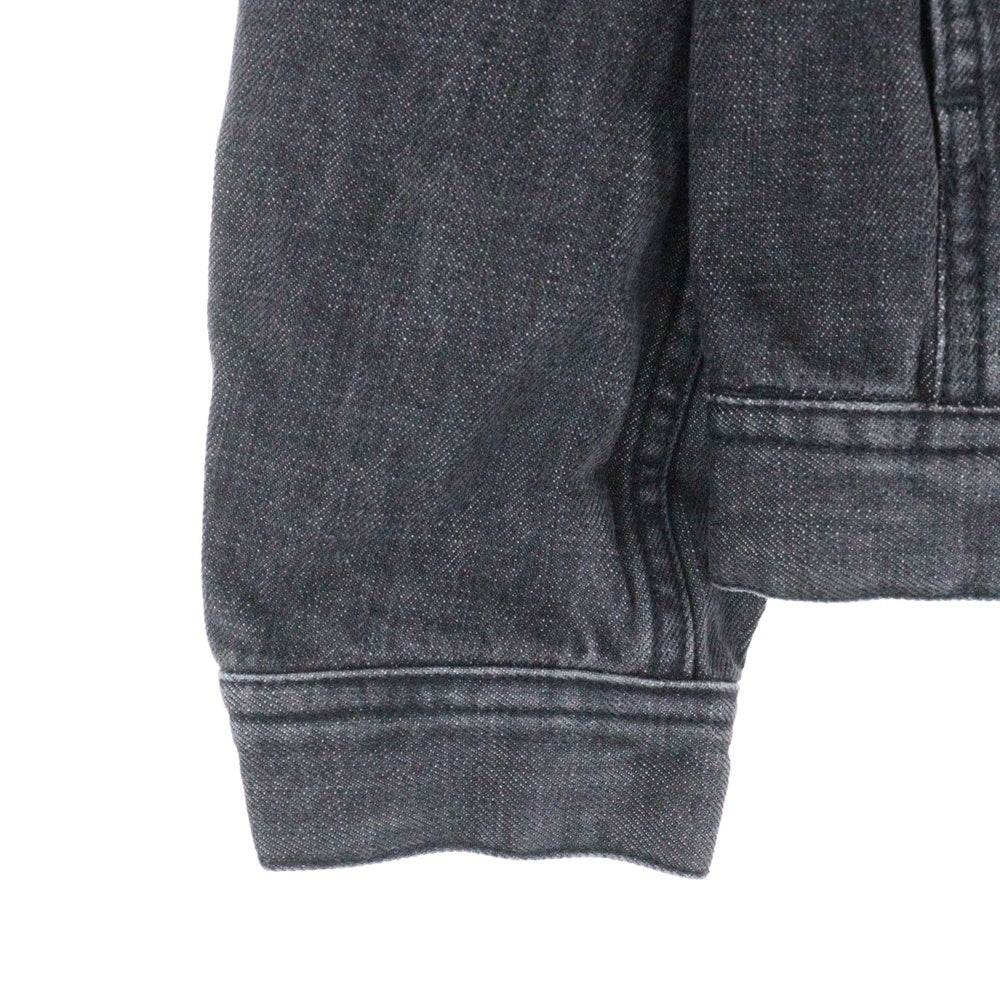 DIESEL(ディーゼル) NHILL-C1-SP1 ウォッシュ加工 ステッチデザイン デニム トラッカージャケット ブラック 0AFAN