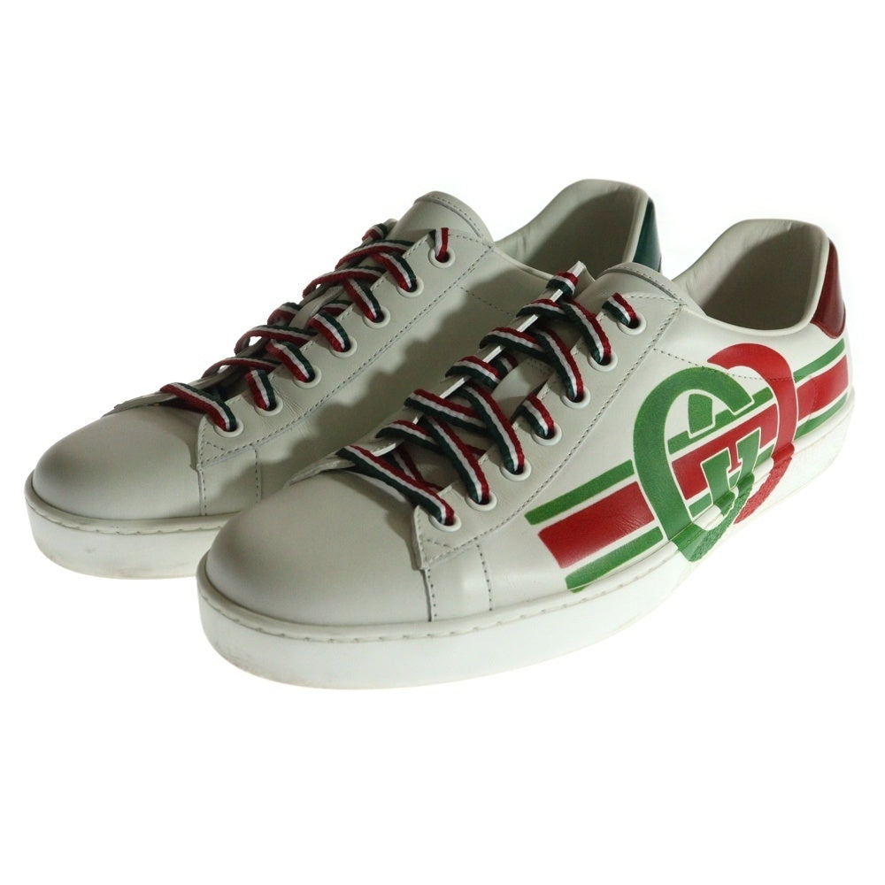 GUCCI(グッチ) Ace Interlocking G Bee エース インターロッキングG レザーローカットスニーカー ホワイト 576136