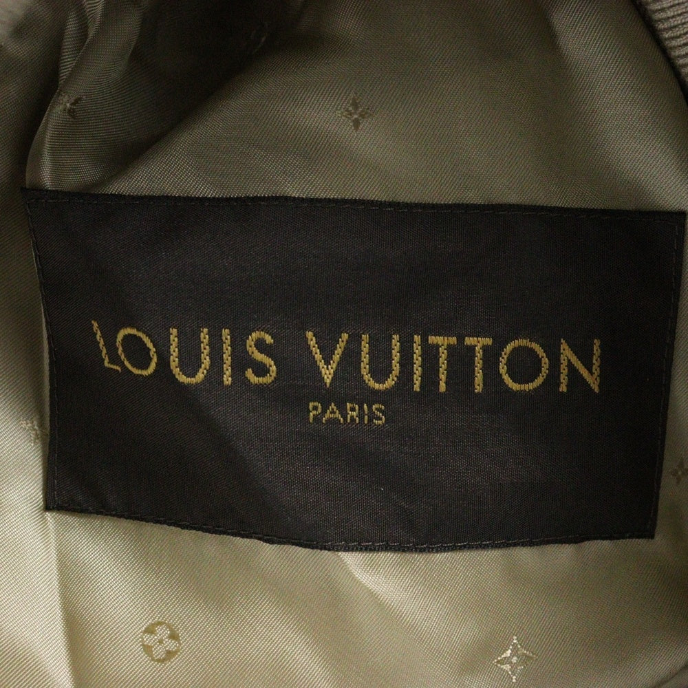 LOUIS VUITTON(ルイヴィトン) 15AW ×Christopher Nemeth クリストファーネメス LV ロープ ロゴ 刺繍 ラムスキン レザー スナップボタン ジャケット ブルゾン ベージュ RM152M H8L02WO1