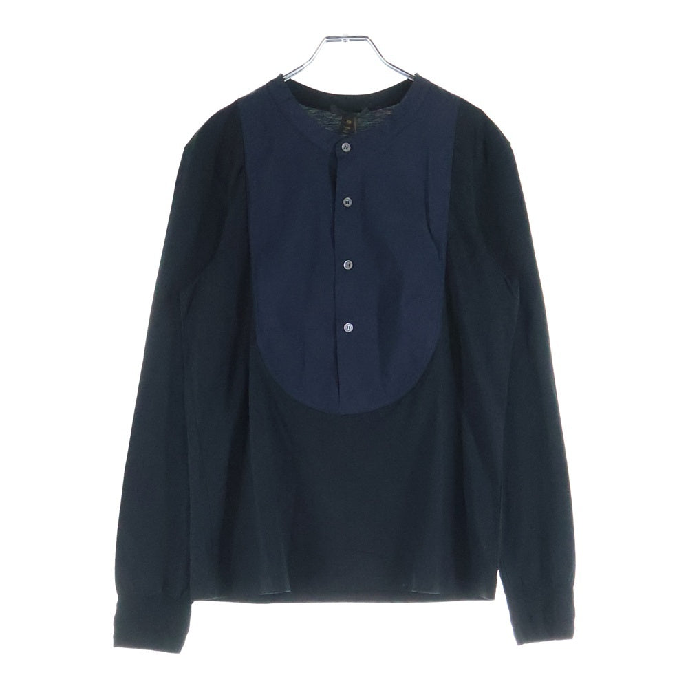 LOUIS VUITTON(ルイヴィトン) 06SS バイカラーノーカラー長袖Tシャツ ブラック×ネイビー RM061M MIJR40JAH