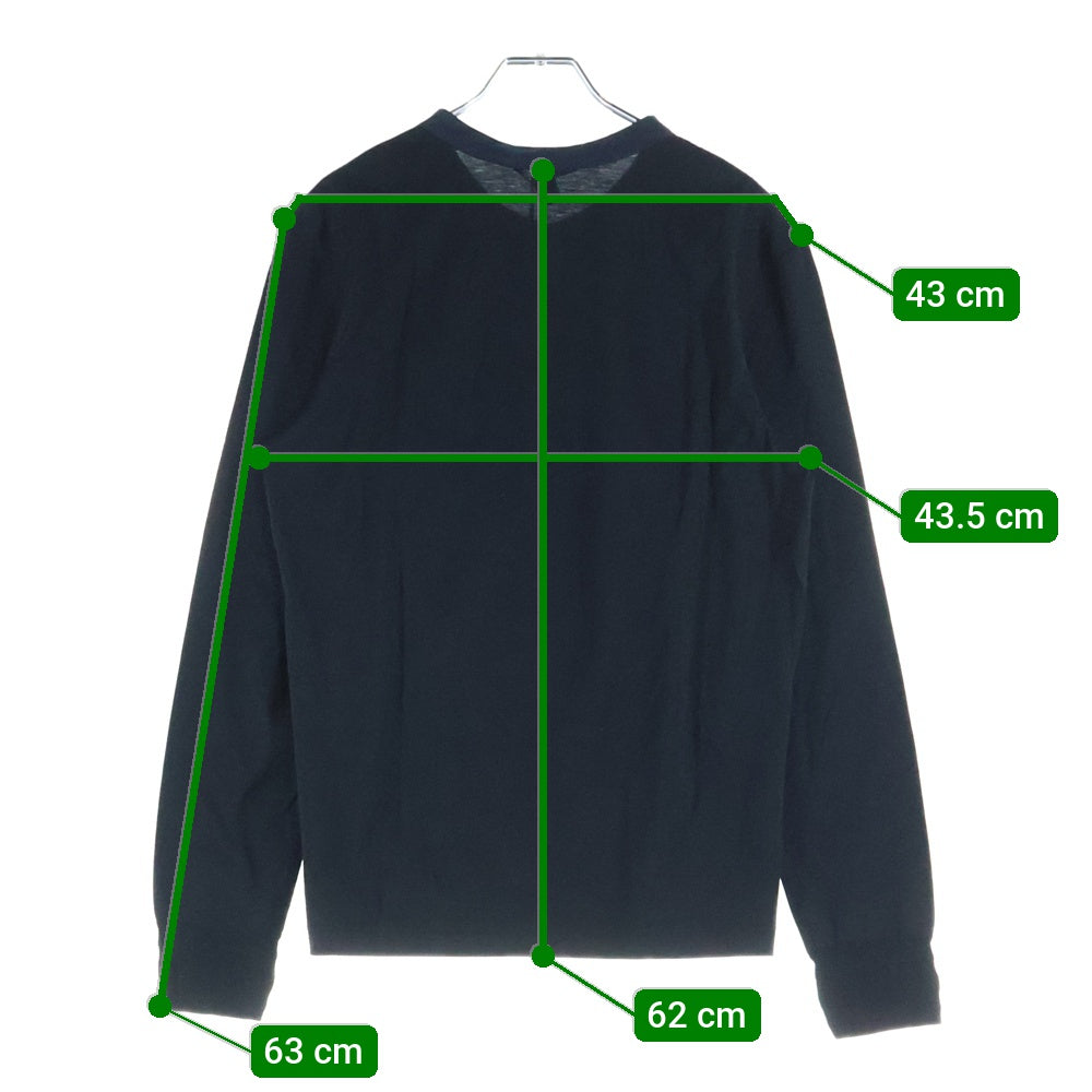 LOUIS VUITTON(ルイヴィトン) 06SS バイカラーノーカラー長袖Tシャツ ブラック×ネイビー RM061M MIJR40JAH