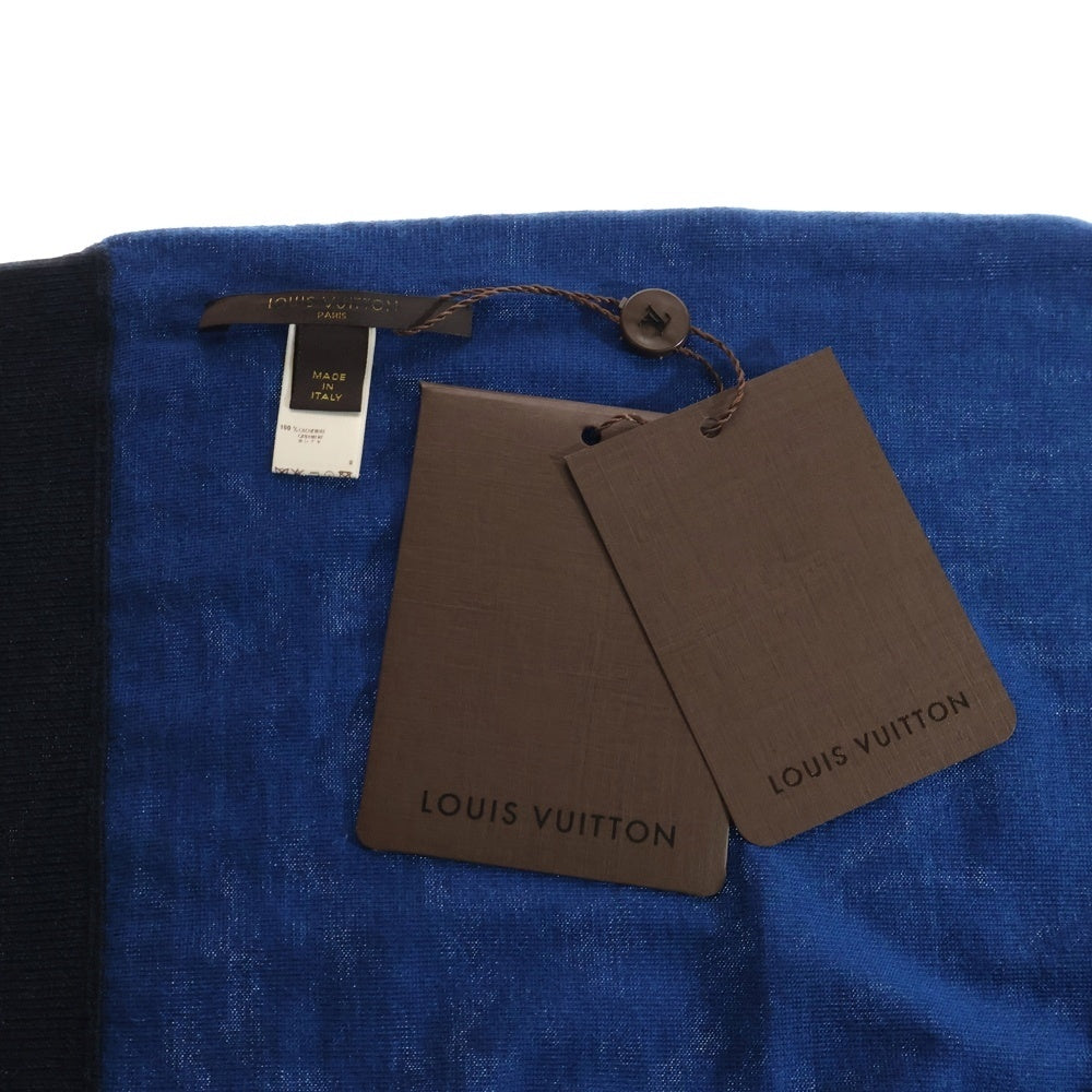 LOUIS VUITTON(ルイヴィトン) 08AW LVロゴ カシミヤ ストール ブルー RM082M MNAC 15M82
