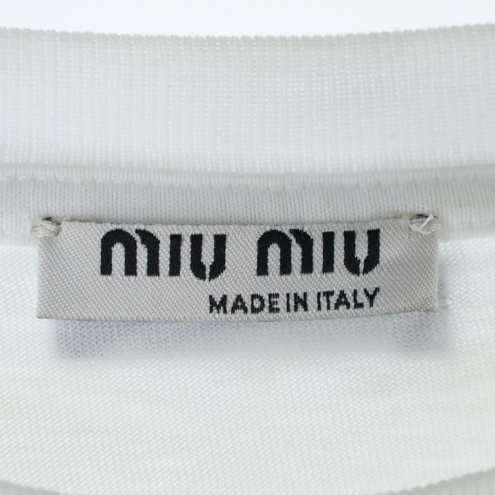 miumiu(ミュウミュウ) ロゴ クルーネック半袖Tシャツ ホワイト MJN223