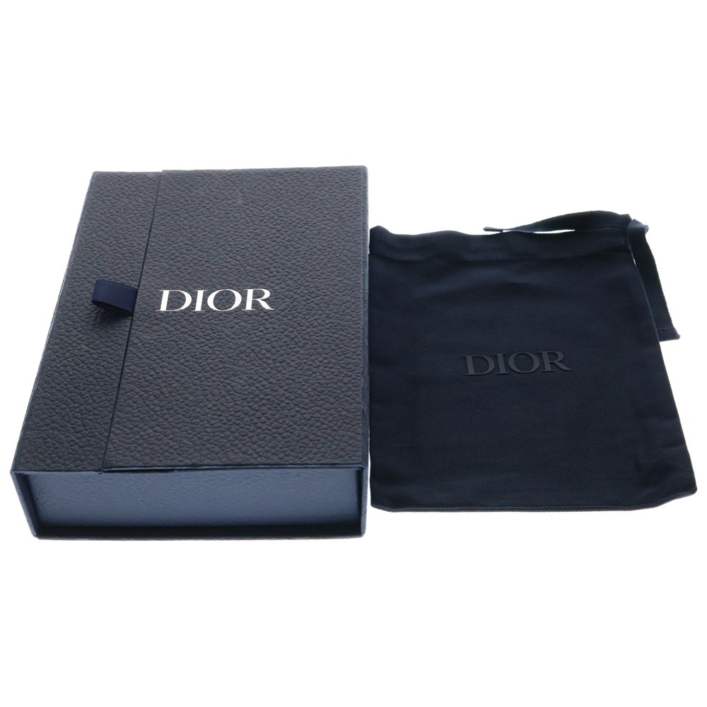 DIOR(ディオール) エンボス グラビティ 三つ折り財布 コンパクトウォレット ブラック レザー