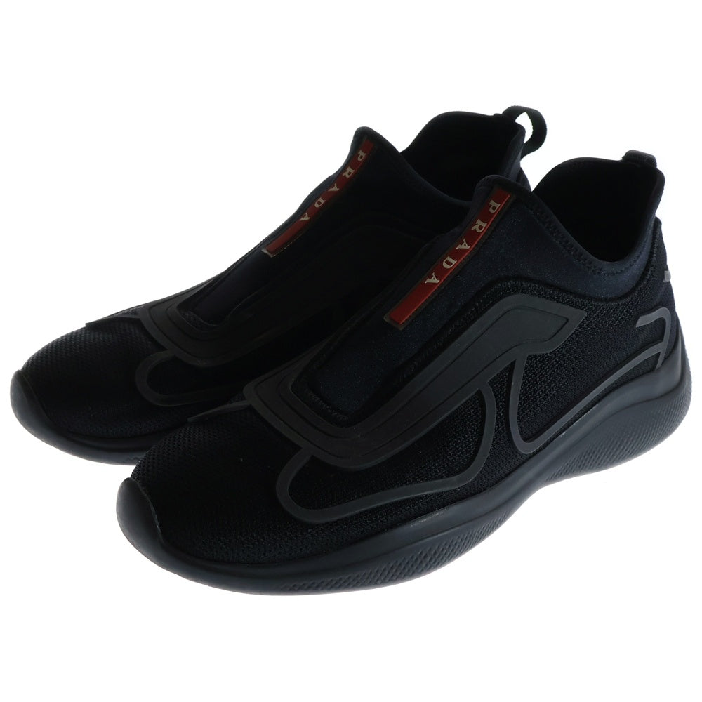 PRADA(プラダ) LINEA ROSSA ハイカットメッシュスニーカー シューズ ブラック