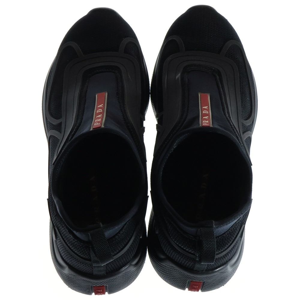 PRADA(プラダ) LINEA ROSSA ハイカットメッシュスニーカー シューズ ブラック