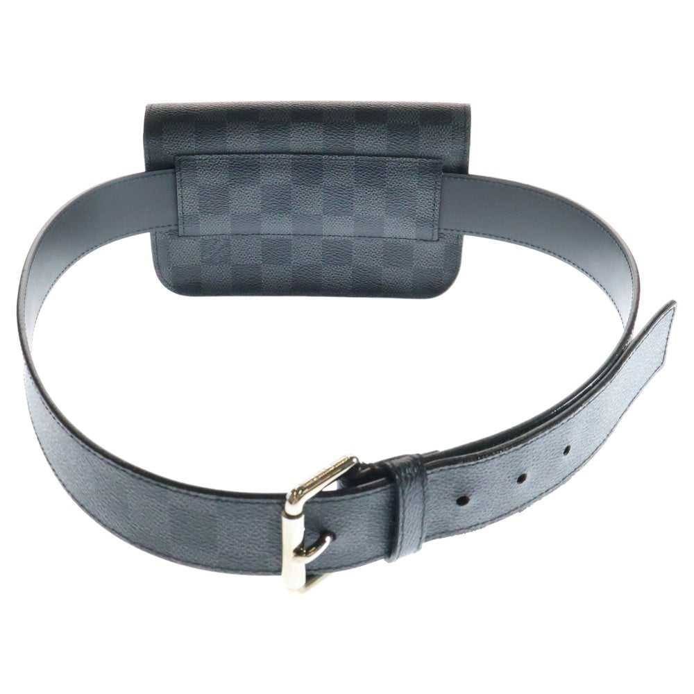 LOUIS VUITTON(ルイヴィトン) ダミエグラフィット サンチュールポシェットオム ウエストバッグ ボディバッグ ブラック シルバー金具 PVC M6837