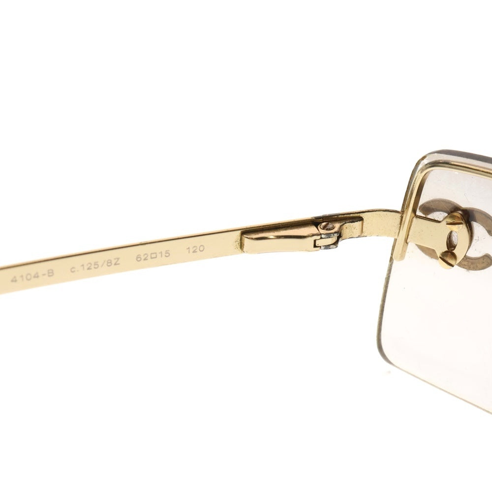 CHANEL(シャネル) ココマーク ラインストーン サングラス ゴールドフレーム ブラウンレンズ 4104B