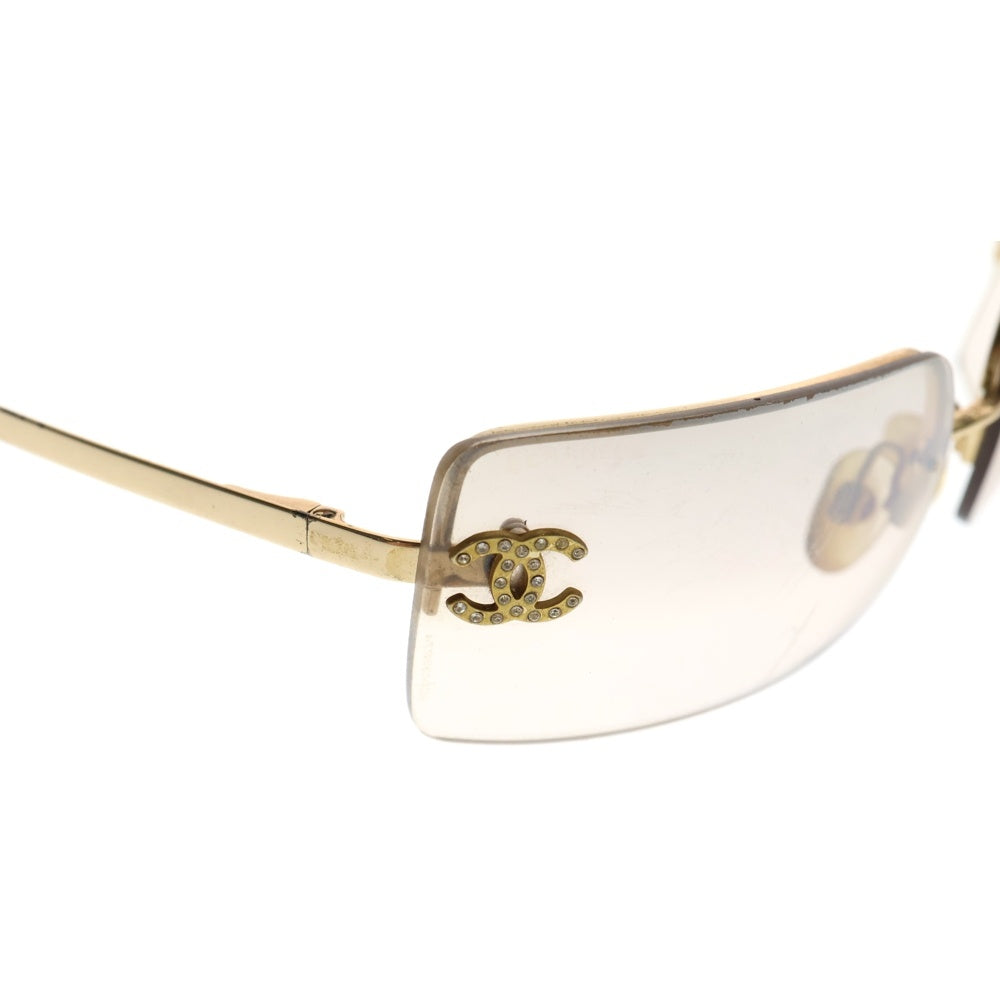 CHANEL(シャネル) ココマーク ラインストーン サングラス ゴールドフレーム ブラウンレンズ 4104B