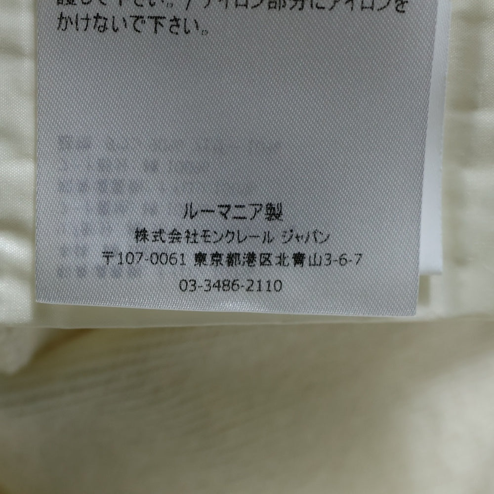 MONCLER(モンクレール) 19AW ワッペンロゴ スウェット切り替え ジップアップ ダウンパーカー フーディー ジャケット ホワイト E20918428000 80985
