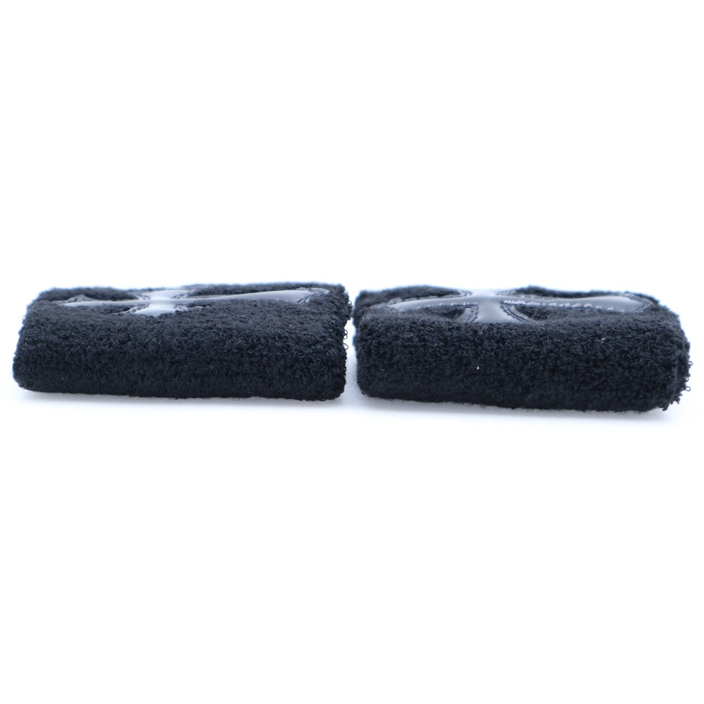 CHROME HEARTS(クロムハーツ) SWEATBAND WRIST エナメル パテントレザー クロスパッチ リストバンド ブラック