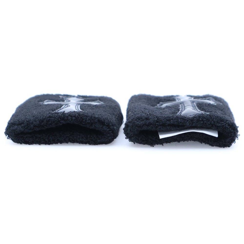 CHROME HEARTS(クロムハーツ) SWEATBAND WRIST エナメル パテントレザー クロスパッチ リストバンド ブラック