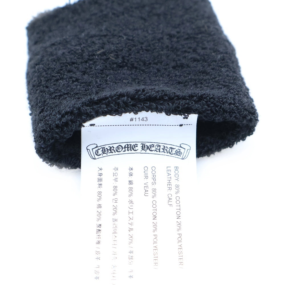 CHROME HEARTS(クロムハーツ) SWEATBAND WRIST エナメル パテントレザー クロスパッチ リストバンド ブラック