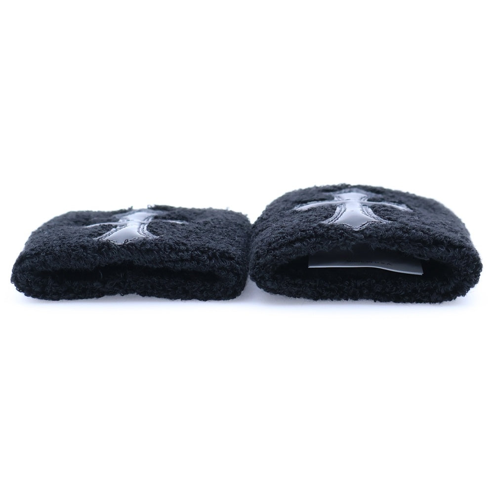 CHROME HEARTS(クロムハーツ) SWEATBAND WRIST エナメル パテントレザー クロスパッチ リストバンド ブラック